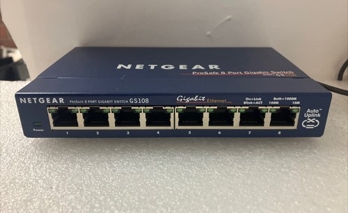 NetGear ProSafe (GS108 v2) 8-Port Gigabit Ethernet Switch With Power Adapter ~ - Picture 3 of 7