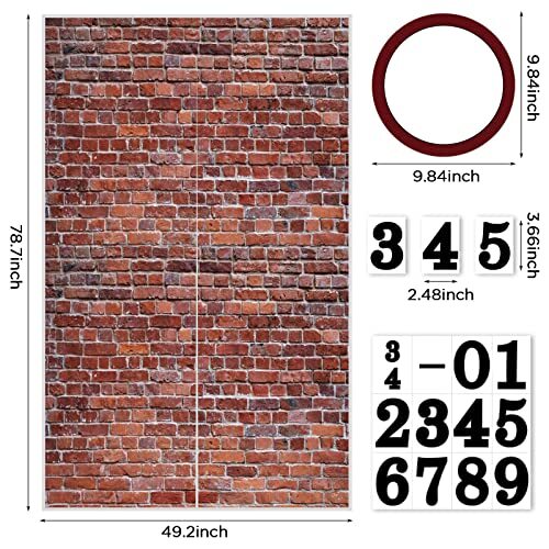 Brick Wall Party Backdrop, Wall Decoration, Curtains Door Brick Wall Old Red - 第 3/8 張圖片