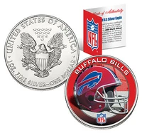BUFFALO BILLS 1 Oz .999 Fine Silver American Eagle $1 US Coin NFL LICENSED