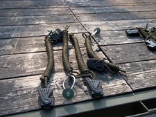 FOUR ...MILITARY TENT DRASH ROPES WITH LOCKING TENSIONERS CAMPING HUNT US  ARMY