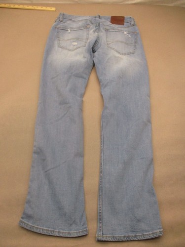Pantalones de mezclilla rectos desgastados elásticos lavado claro azul talla 32x32 HOLLISTER 679 para hombre - Imagen 8 de 10