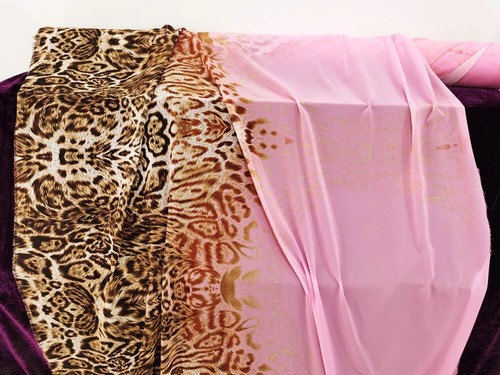 Print Chiffon 58'' Wide By Yards Digitally Pink Leopard Chiffon Fabric For Dress - Picture 4 of 7
