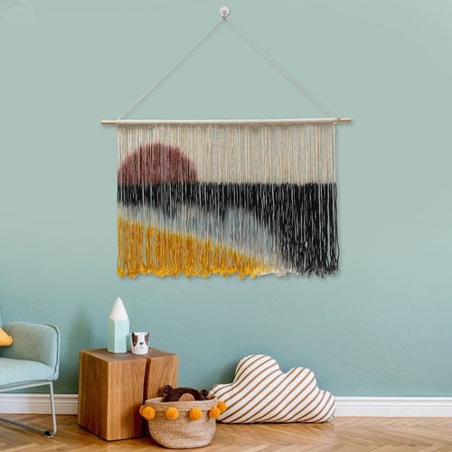 Large Macrame Bohemian Style Wall Decor Wall Hanging Woven Tapestry 43*28inch - Picture 16 of 18