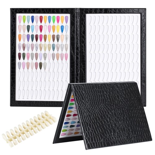 Nail Display Book Tips Leather Cover Gel Polish Swatch Chart Salon Tools Showing - Picture 50 of 52