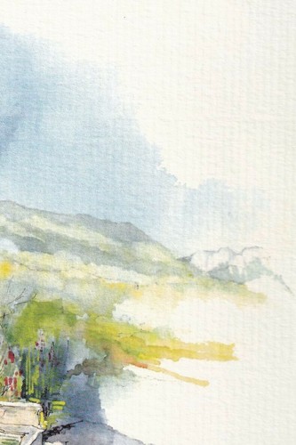 BRUNNEN in der PROVENCE LITHOGRAPHISCHE Gravur 20 x 30 mm mit Marquise signiert RAR - Bild 3 von 4