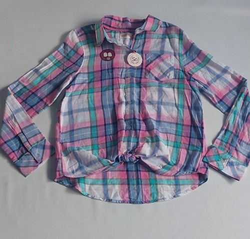 So Little Girls plait tie front Button-front Shirt Long sleeve pink size 14