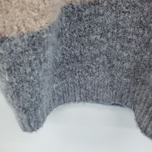 Maglione Newbury Kustom a righe maglia grande grigio beige marrone morbido accogliente pullover - Foto 4 di 12