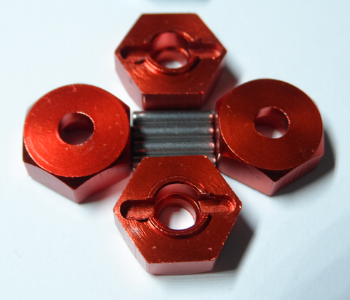 New Aluminium 12mm Wheel Hex Adapter/Fittings + Pins For TT-01/TT-02/TL-01/XV-01 - Picture 9 of 11