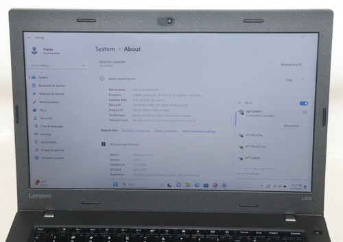 Lenovo ThinkPad L470|Intel celeron@2.00 GHz|8GB RAM|256GB SSD|WIN11. PROF|Webcam - Picture 7 of 13