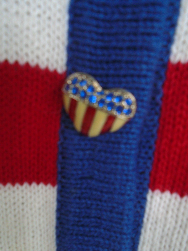 Maglione cardigan donna Storybook Knits Patriotic Christmas taglia M rosso/bianco/blu - Foto 6 di 10