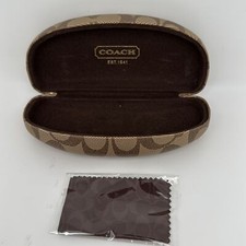 Coach Sunglasses Case Khaki Tan  Brown Hard Shell Sunglasses Travel Case