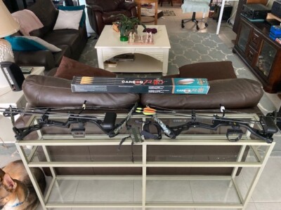 Two (2) Browning Micro Midas 4 Youth Right Hand Compound Bows & Arrows 
