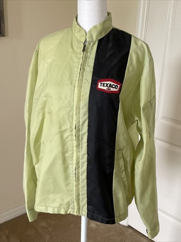 VTG Men’s 1960s Texaco Lime Green Jacket Racing Unitog Made In The USA Tag RARE - Picture 1 of 17