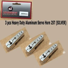 NZ HOBBIES Aluminum Servo Horn 25T (Silver) Axial, Futaba & Savox Servos (3pcs)