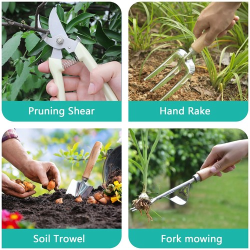 Juego de Herramientas de Jardín, 7 Piezas Juego de Jardinería Floral para Mujer Hoja Camuflaje Jardinería - Imagen 4 de 7