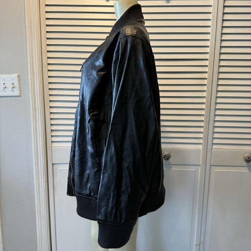 AVA & VIV Black Faux Leather Bomber Jacket Size 4X - Picture 3 of 12