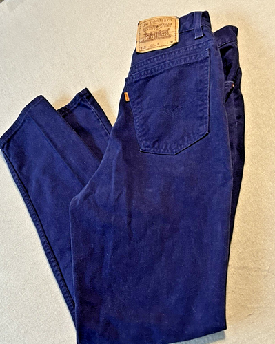 Vintage Levi’s 912 Slim Fit Tapered Orange Tab Dark Blue Jeans Women’s Sz 11 Med - Picture 3 of 12