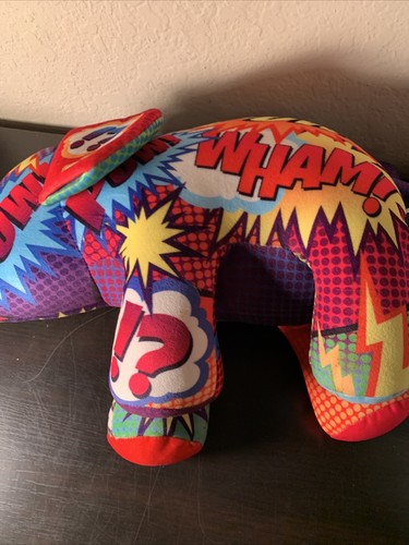 2023 Pop Art Soft *WHAM* Comic Book Print Elephant 16" Rare Amazing Color - Imagen 23 de 24