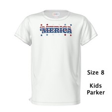 Size 8 KIDS PARKER TEE  'MERICA 4th of July, Americana, USA, AMERICA