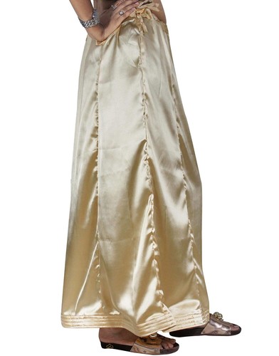 Women Saree Petticoat Satin Silk Ready made Solid Pattern Underskirt For Girls - Picture 11 of 45
