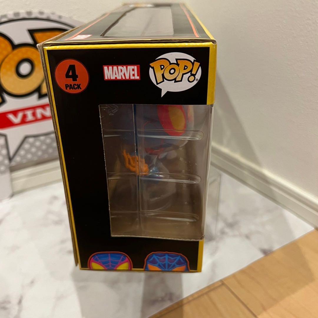 12時間セール！ファンこポップ　ブラクライトマーベル4種　FUNKOPOP!!! Funko POP Marvel Avengers Black Light Exclusive Figure Four