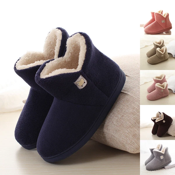 Womens Warm Bootie Slippers Unisex Comfy Boots House Shoes Booties for Men Size