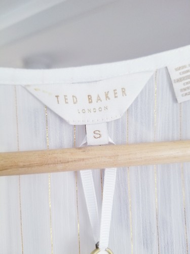 Ted Baker Dayena Metallic Plunge Beach Maxi Cover-Up Size S Poncho Ivory BNWT - Picture 4 of 6