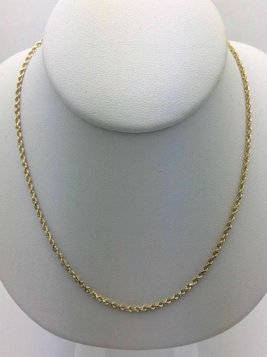 14 Karat Gelbgold massive diamantgeschliffene Seilkette Halskette 16 Zoll 2 mm 6 Gramm - Bild 4 von 11