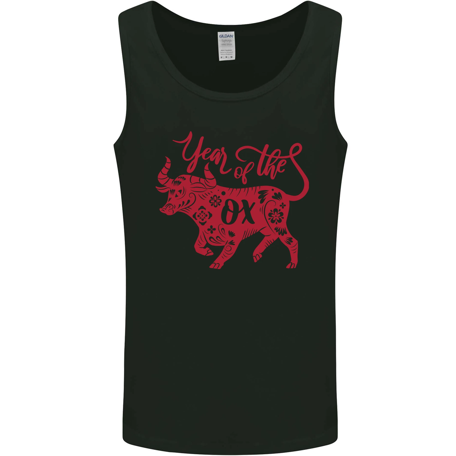 Chinese Zodiac Shengxiao Year of the Ox Mens Vest Tank Top