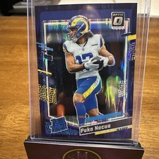 2023 Optic NFL PUKA NACUA Purple Shock Prizm RATED ROOKIE SP! BRAND NEW!! Rams