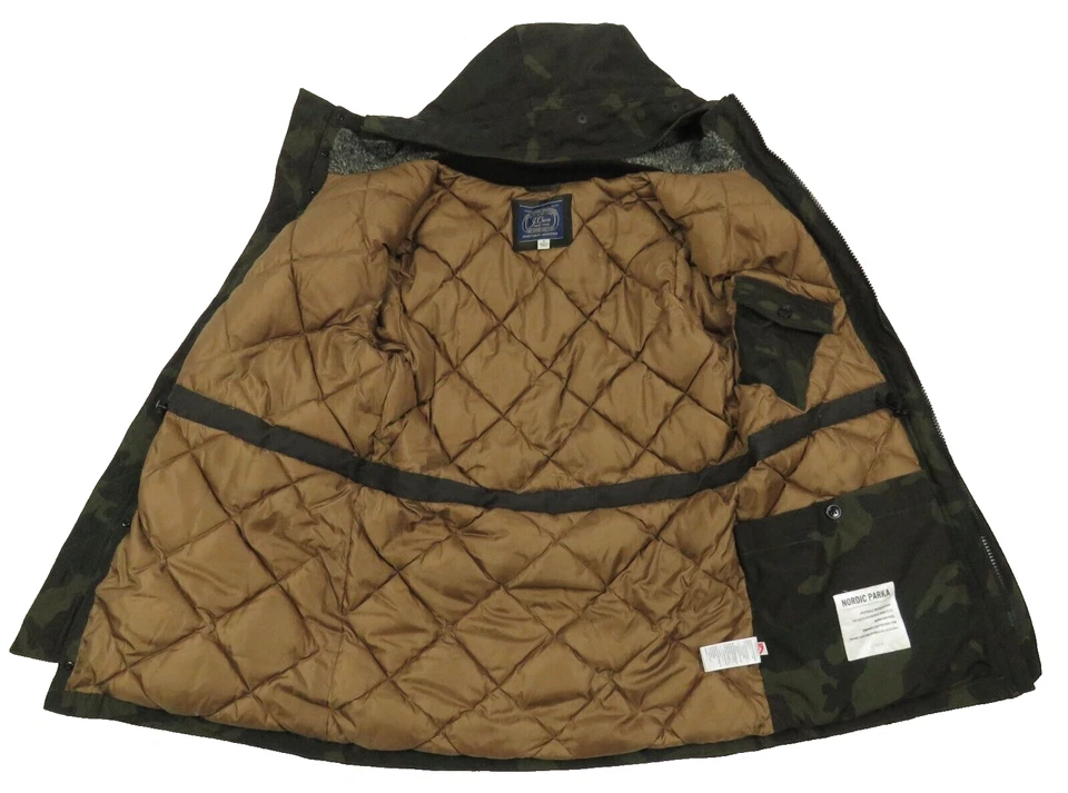Chaqueta Parka Nórdica J Crew Camuflada Prima Loft Transpirable Edredón Forrado Cremallera Completa S Foto 3 de 4