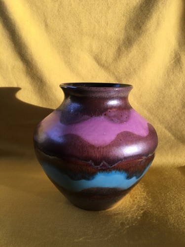Vintage Dümler & Breiden 187 15 Studio Vase Pottery Germany Purple Blue Brown - Bild 4 von 7