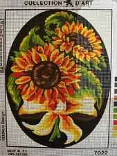 Printed needlepoint tapestry   25x30 Cm  Rto Canvas Only Sunflowers