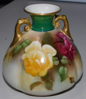 Royal Worcester Hand Painted Roses 2 Handle Vase Dated 1908 Shape No.155 AF