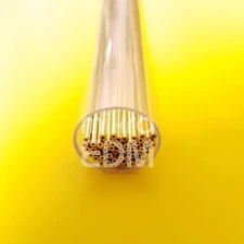 50 Pcs Ø 1.50 mm x 400 mm EDM Drilling Electrodes Single Channel Brass Tubes 