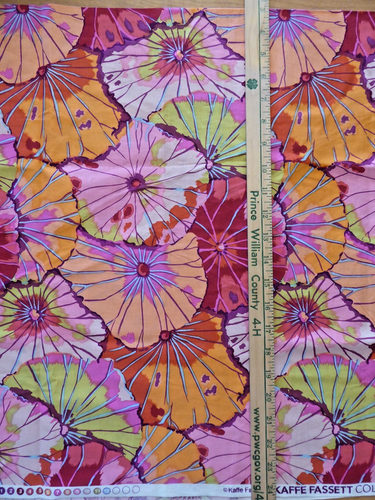 OOP BTY Kaffe Fassett Free Spirit GP29 Lotus Leaf RED Cotton Quilt Fabric - Picture 3 of 4