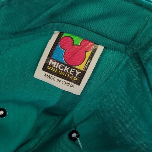 VTG Mickey Unlimited Disney Snapback Hat Teal Black Cap 90s Embroidered NWT - Picture 2 of 4