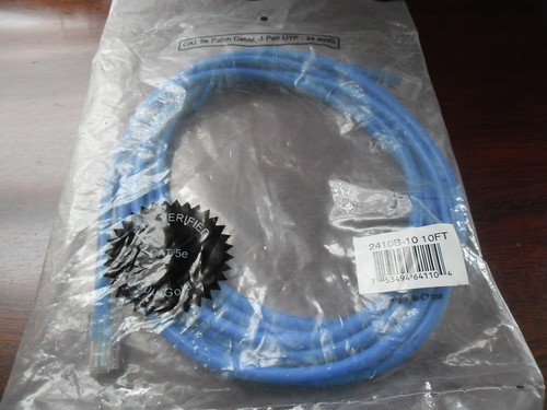 Cat 5e Patch Cable Blue 10 Ft. 2410B-10 - Picture 1 of 4