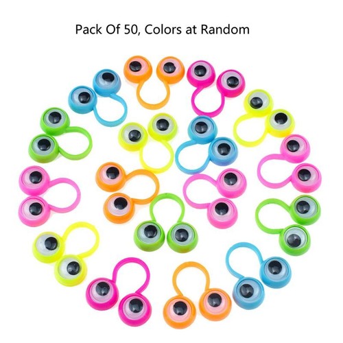 50 Pcs Eyeball Fashion Eye Finger Puppets Googly Eyes Rings - Picture 2 of 8