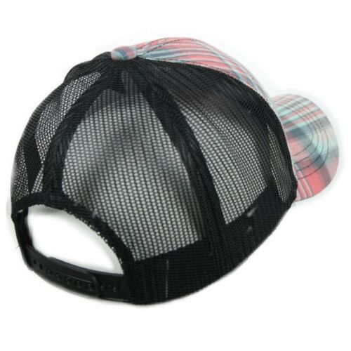 Baseball Cap Mesh Trucker Snapback Fashion Casual Plaid Check Adjustable Hats - Picture 14 of 41