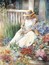 Ceramic Backsplash Tile Mural Garden Kitchen/Bathroom/Shower - Flower Girl