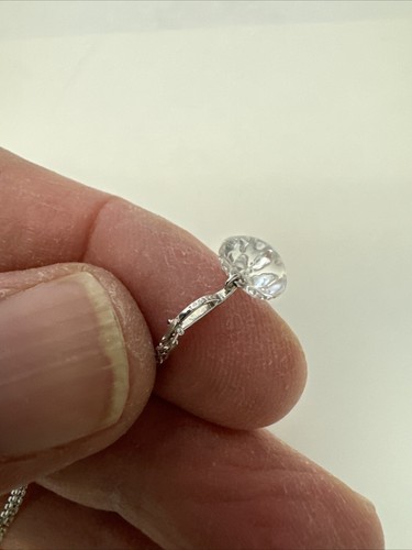Solid White Gold 1/4 Carat Natural Diamond Necklace - Picture 9 of 12