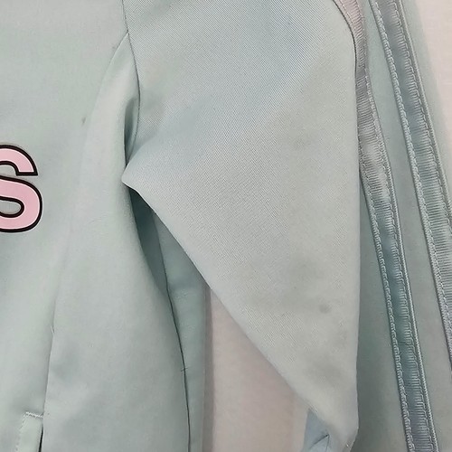 Adidas Track Jacket Full Zip Girls Size 7 Mint Green Pastel Front Logo Pockets - Picture 7 of 13