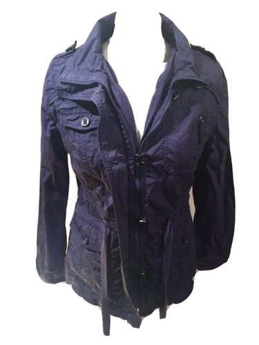 Damen Marks and Spencer Indigo Militärstil Baumwollmantel UK 8 T7134 - Bild 5 von 7