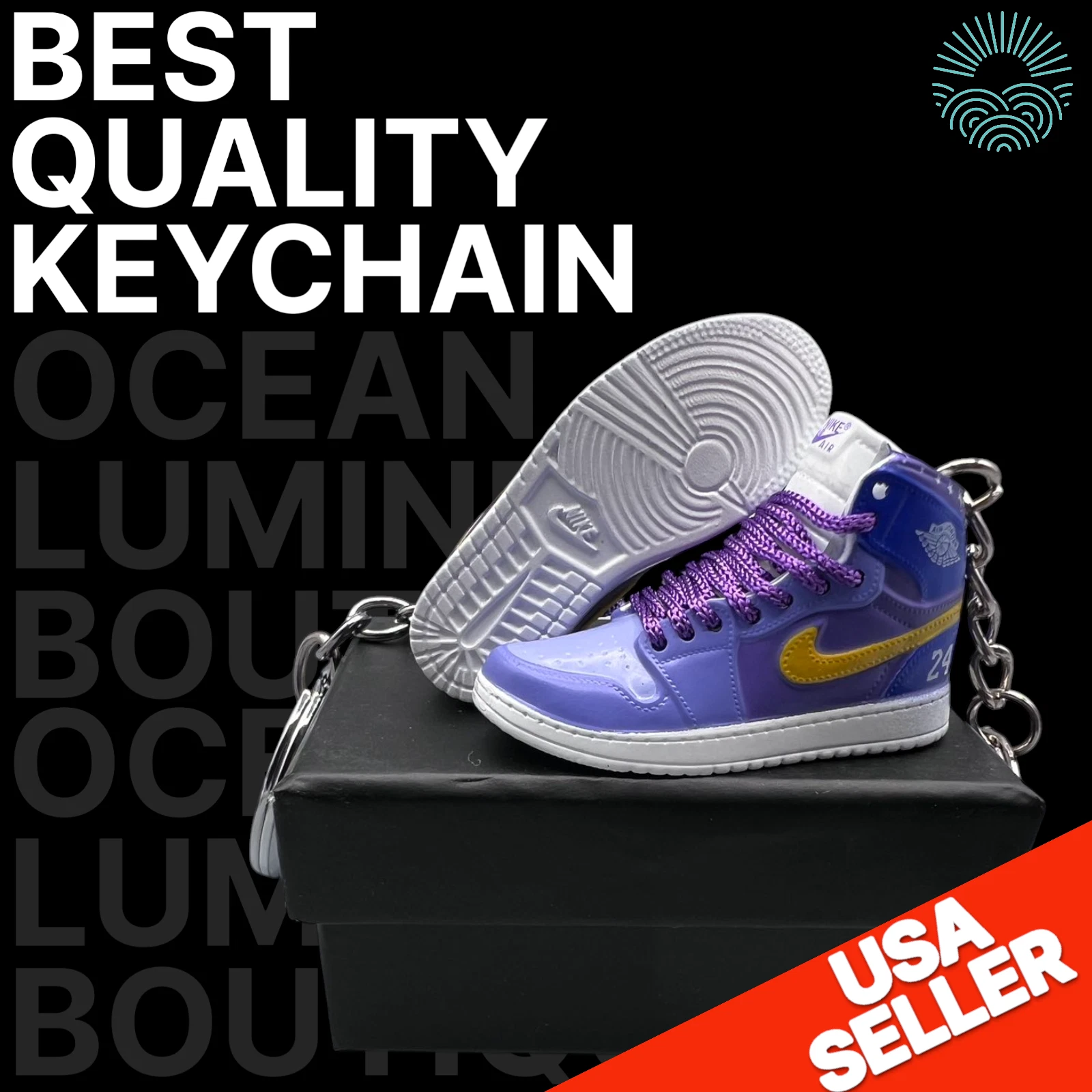 Porte clés Mini Baskets Air Jordan 3D, Baskets Basket de Collection, Options Boîte