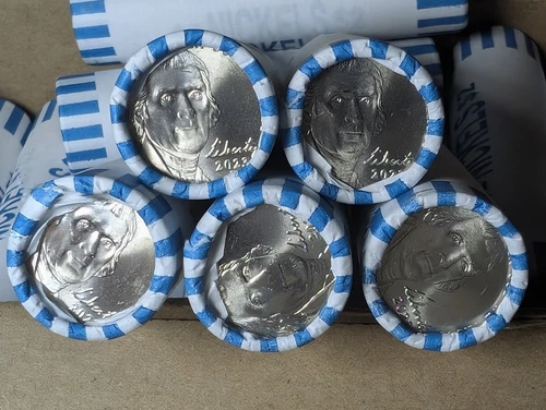 5 Full Rolls  BU 40pc Each OBW  of 2023 P BU/Uncirculated Jefferson Nickels
