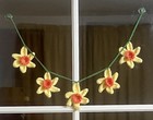 🌼Bright Hand Crochet Daffodil Bunting Camper Window Christmas Sequin Gift