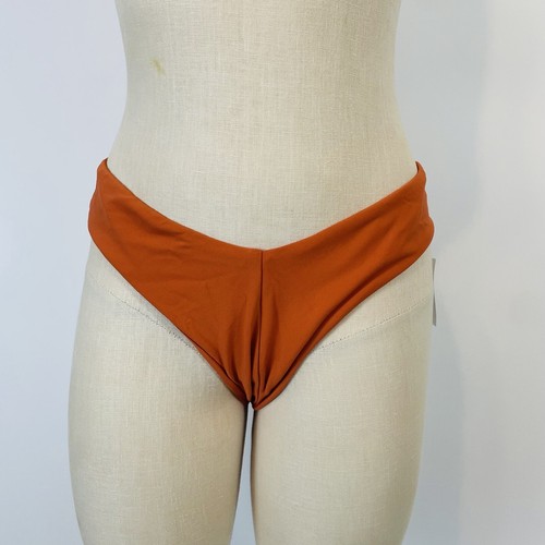 Robin Piccone Ava Burn Orange Bikini Swim Bottoms Womens Size Large Low Cut - Picture 1 of 9