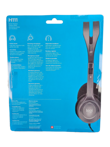Logitech H111 Wired Headset Stereo Headphones with Noise Cancelling Microphone - Picture 2 of 2