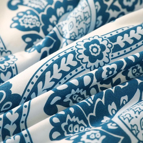 Navy Blue White Boho Damask 3 pc Comforter Set Twin Full Queen King Size Bedding - Bild 5 von 6